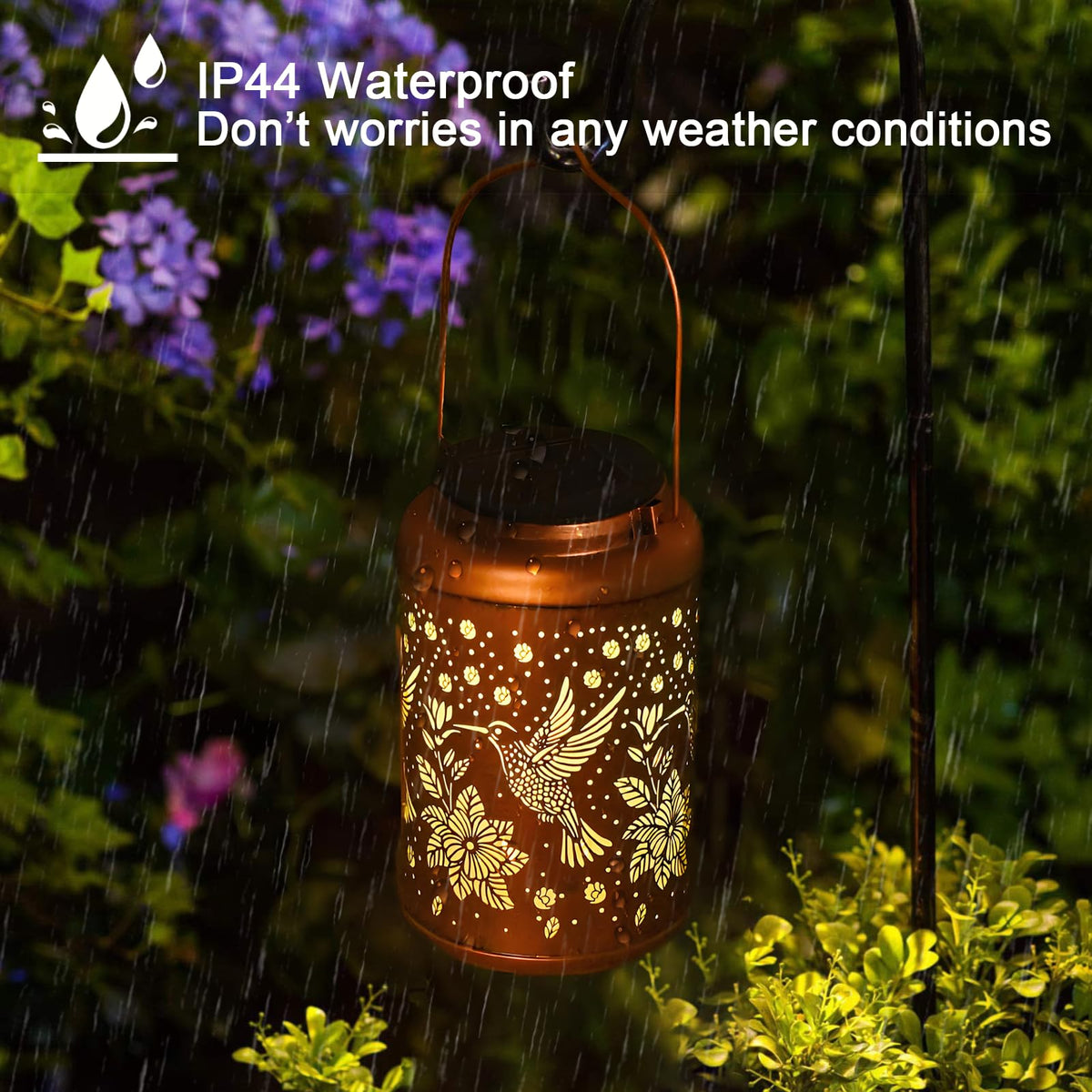 Birthday Gifts for Women Solar Lights Outdoor Waterproof, Garden Decor Hummingbird Solar Lantern Mothers Day Gifts Decoration Outside for Outdoor, Yard, Lawn, Balcony