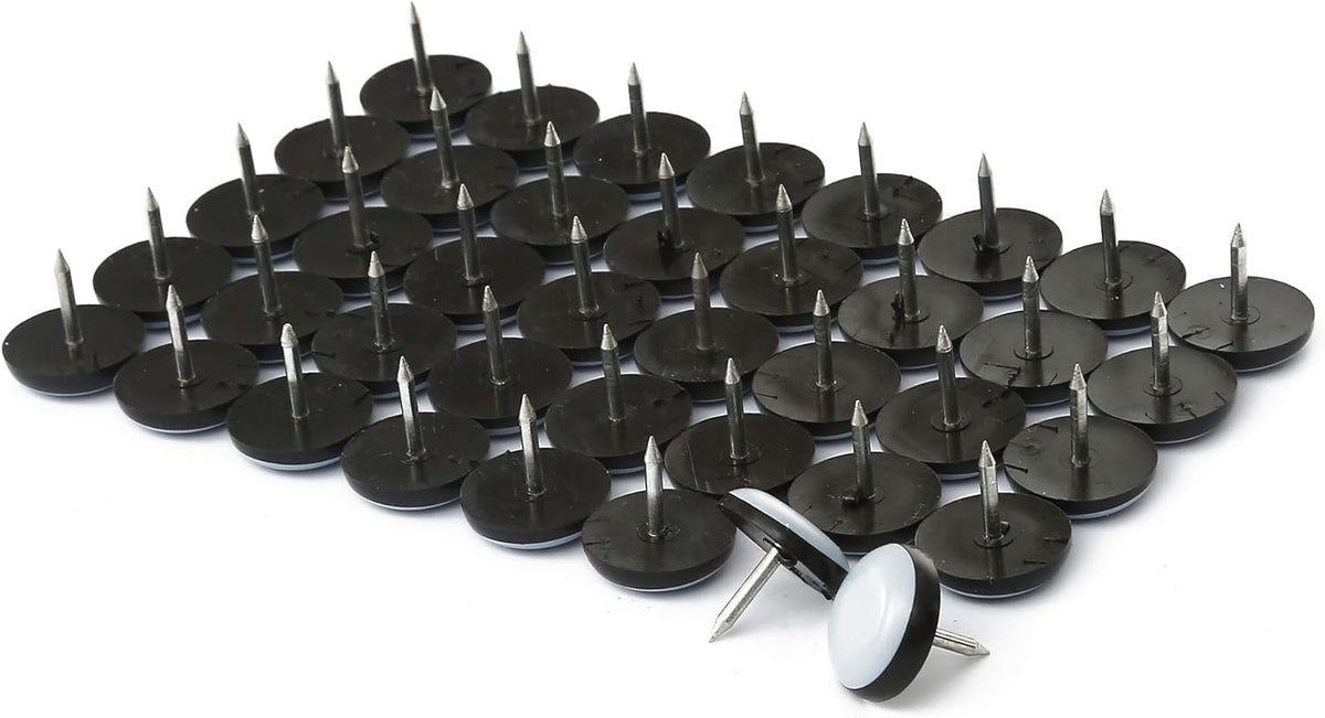 Furniture Glides Sliders-Furnigear PTFE (Teflon) Chair Leg Movers Sliders for Carpet Surface - Move Your Furniture Easy & Safely - Best Floor Protector (3/4" Nail, 40pack, not for Wood Floors)