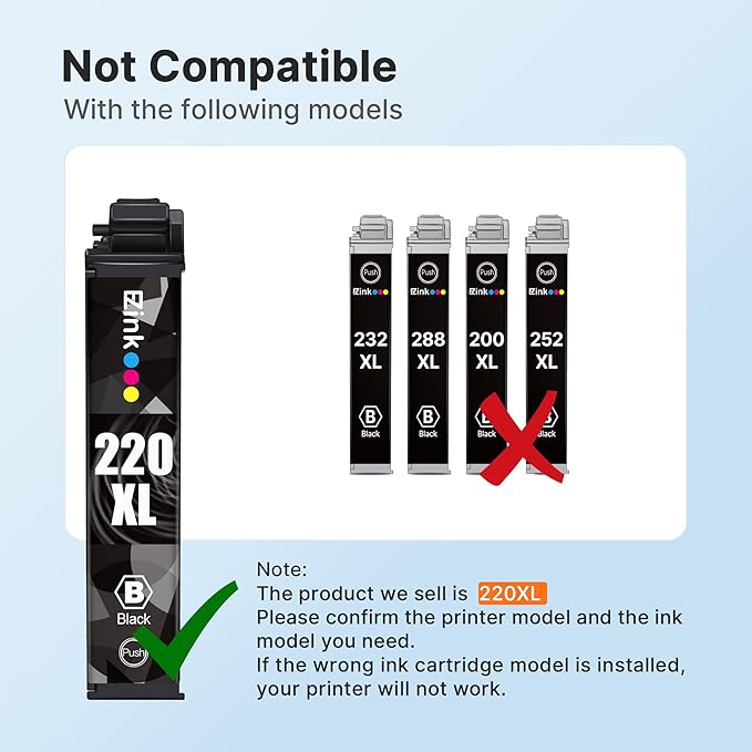 E-Z Ink Remanufactured Ink Cartridge Replacement for Epson 220 XL 220XL T220XL to use with WF-2760 WF-2750 WF-2630 WF-2650 WF-2660 XP-320 XP-420 XP-424(4 Black, 2 Cyan, 2 Magenta, 2 Yellow) 10Pack