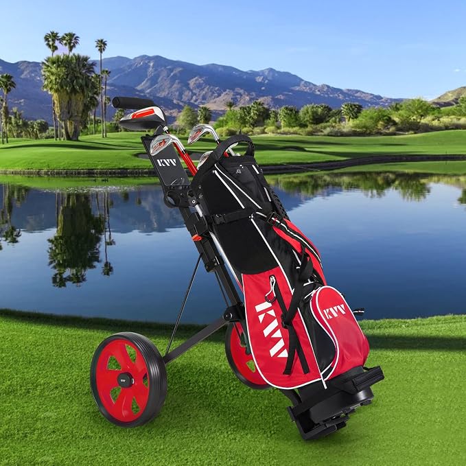 KVV 2-Wheel Junior Golf Cart for 3-10 Years Old Adjustable Upper Bracket