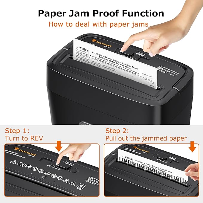 Bonsaii 6 Sheet High Security Micro Cut Paper Shredder, Credit Cards/Mail/Staples/Clips Shredder for Home Use with 4.2 Gallon Bin (C261-D)