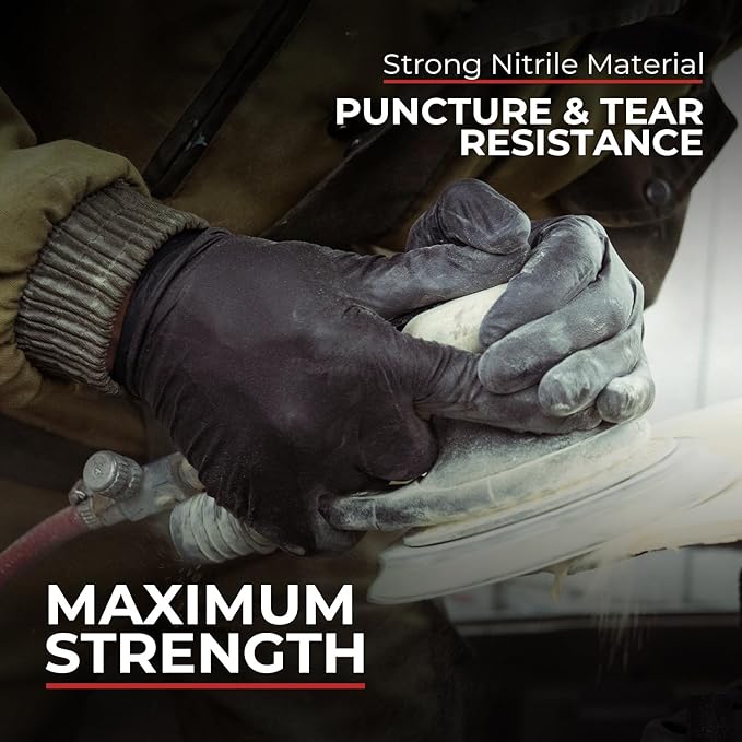 Black Nitrile Gloves Disposable Latex Free & Powder Free, 4 Mil Rubber Glove, Cleaning, Cooking, Mechanic(XS-XXL)