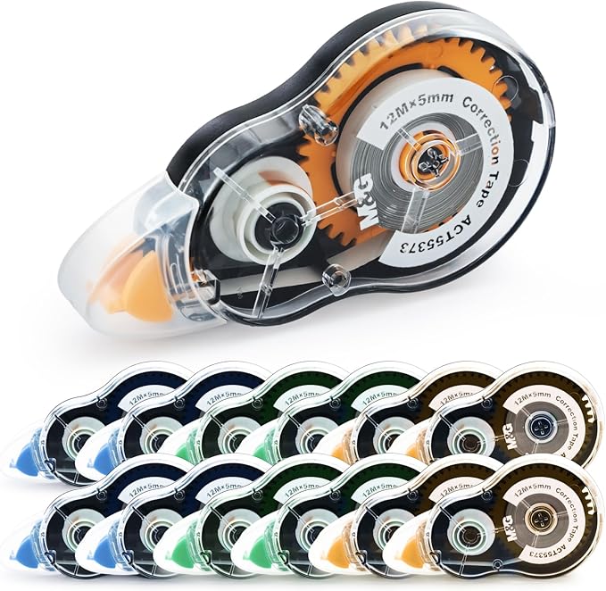 M&G 39.3 Feet Correction Tape, 12 Pack Correction Tape, Easy to Use Applicator for Instant Corrections, Study Supplies and Office Products, Total 472FT/144M