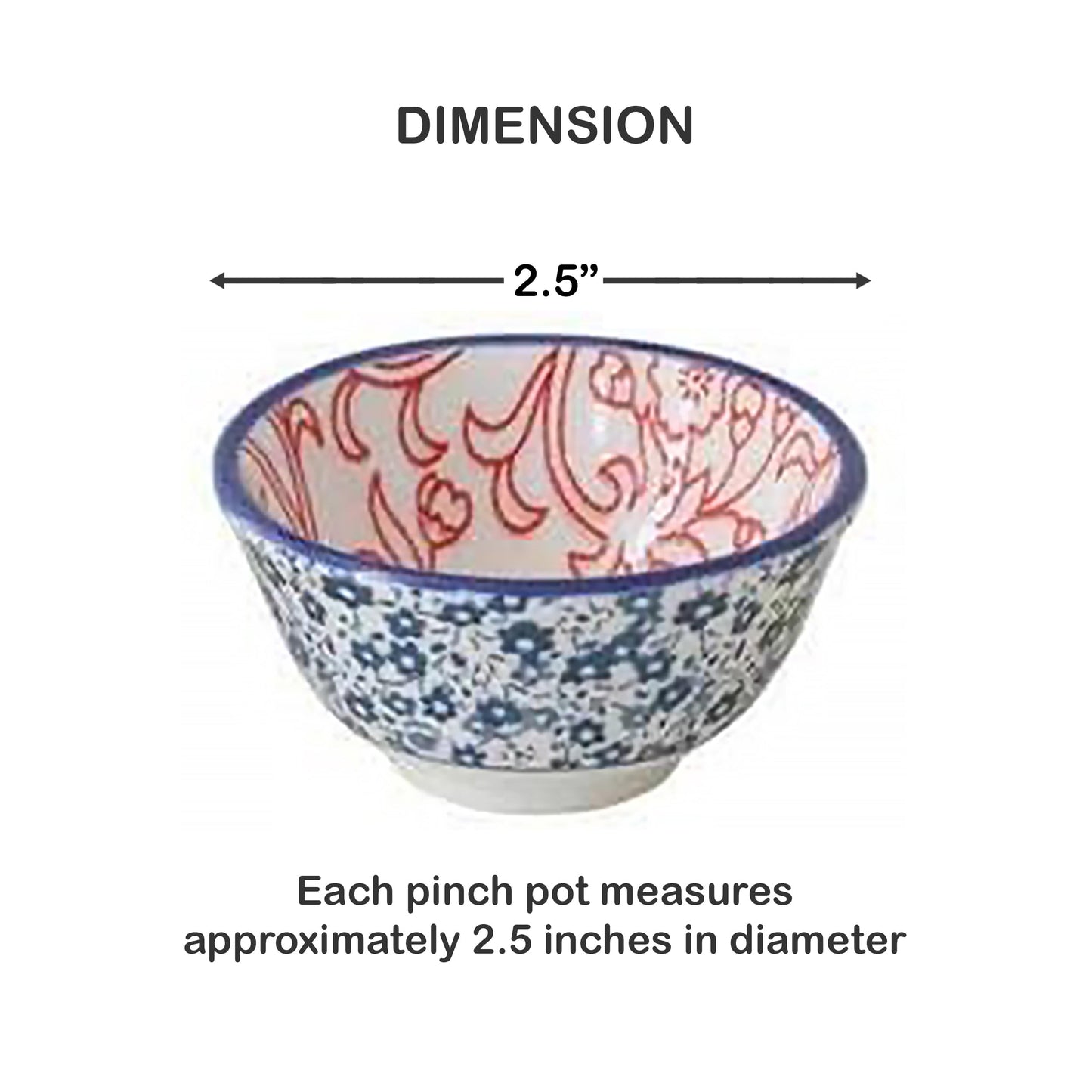 4 Farmhouse-Style Stoneware Pinch Pots, Assorted