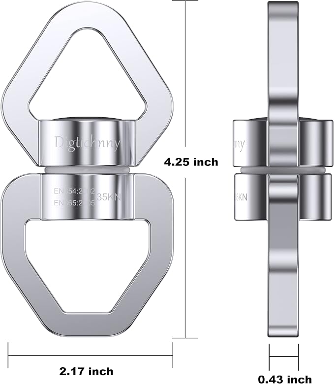 Swing Spinner, 35KN Safety Rotational Device, Aerial Dance Children's Swing, Hanging Hammock (Full Silver)