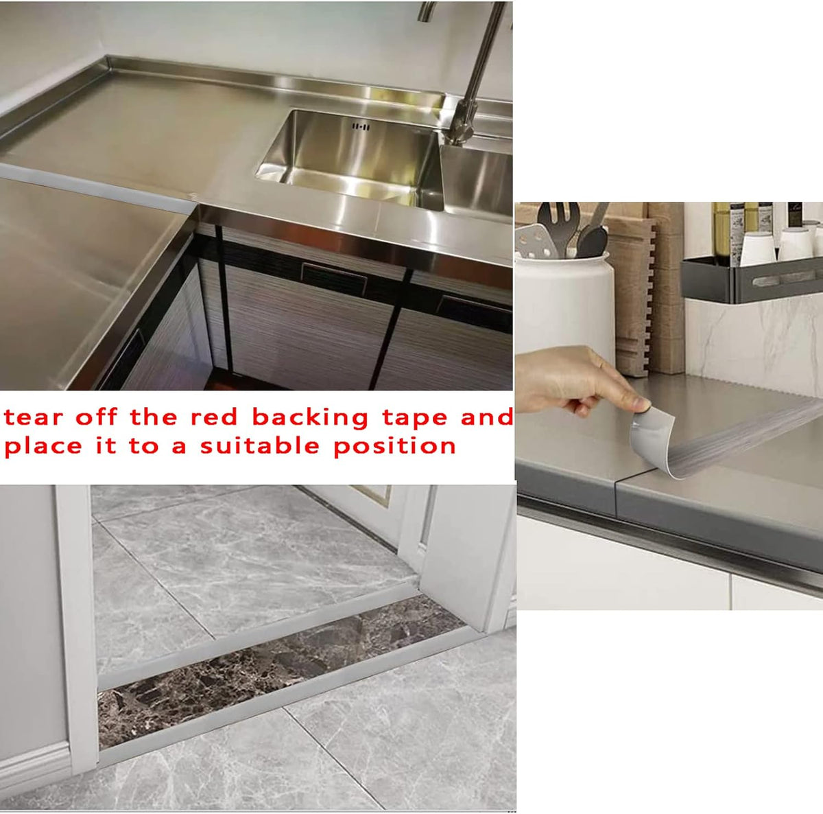 Floor/Door Flat Transition Strip & Self-Adhesive Vinyl Edge Trim - Laminate Gap Covering Joining Strip
