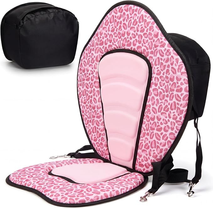 Vinsot Kayak Seat Cushion Universal Paddle Board Seat with Back Support Adjustable Non Slip Boat Chair Seats with 4 Straps and Storage Bag for Kayak Boat Sup Canoe