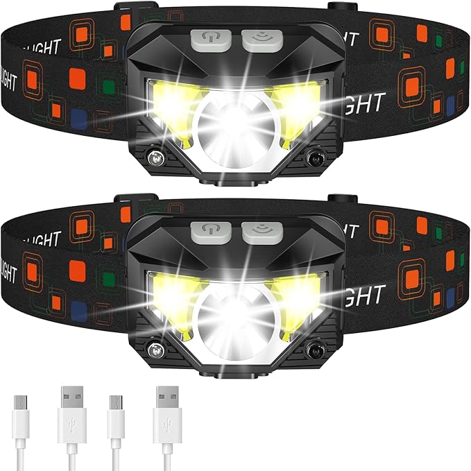 LHKNL ‎TG-T069 Rechargeable Headlamp 2 Packs-Black TG-T069 Rechargeable Headlamp 2 Packs-Orange