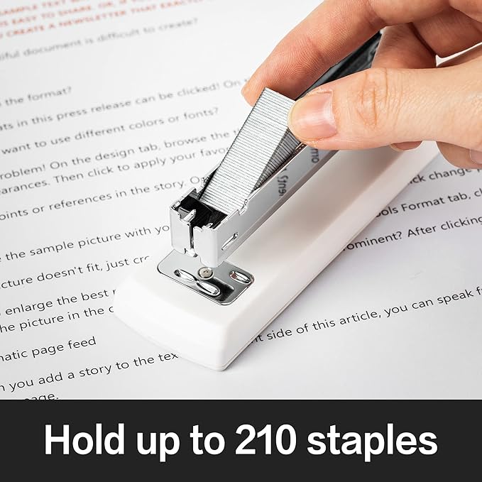 Deli Stapler, Desktop Stapler, 2 Pack, Office Stapler, 25 Sheet Capacity, Includes 2000 Staples and 2 Staple Removers, 2 Pack, White
