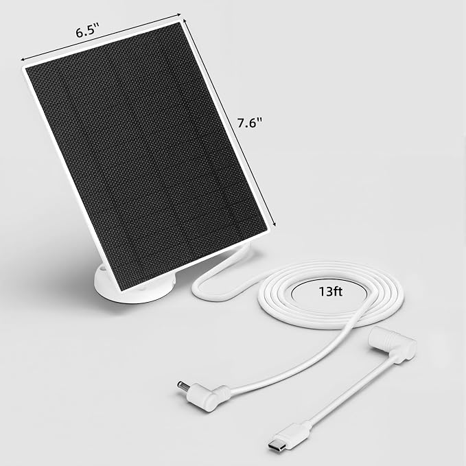 LIYVZ 5W Solar Panel for Ring with 8000mAh Battery, Compatible with Ring Spotlight Cam Plus & Stick Up Camera Solar Panel for Ring Camera