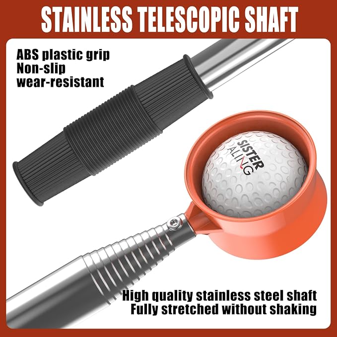 Water Telescopic Golf Ball Retriever and Golf Magnetic Alignment Rods