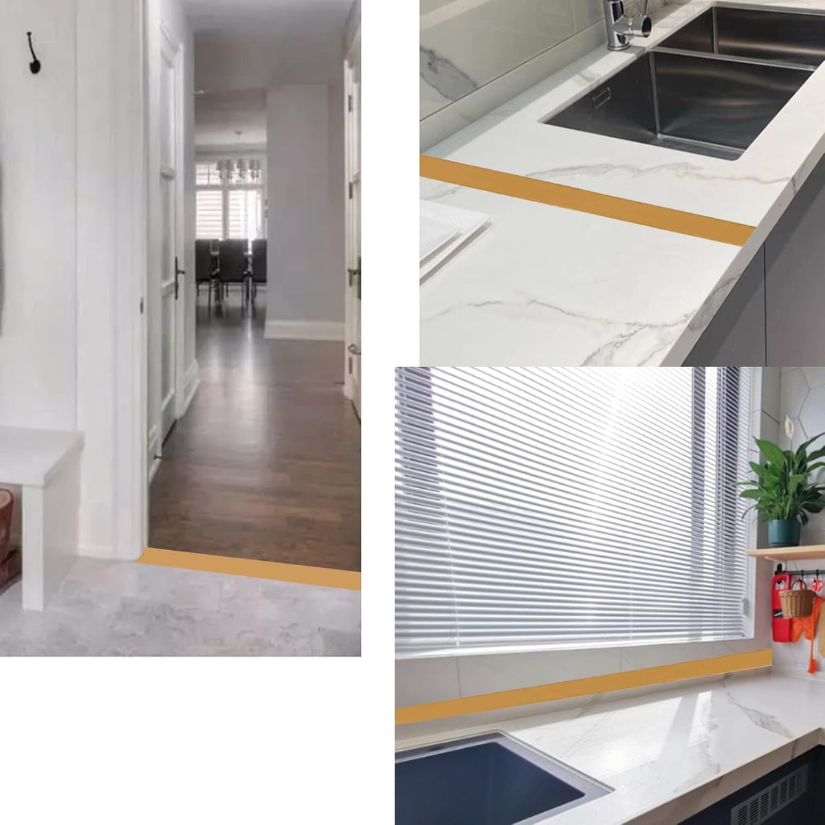 Floor/Door Flat Transition Strip & Self Adhesive Floor Vinyl Floor Edge Trim Laminate Floor Gap Covering Joining Strip