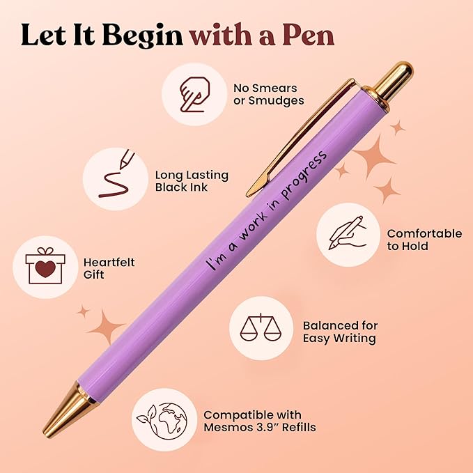 MESMOS 3Pk Funny Pens for Adults, Funny Coworker Gifts, Fun Pens for Adults, Office Supplies for Women, Unique Office Work Gifts for Women