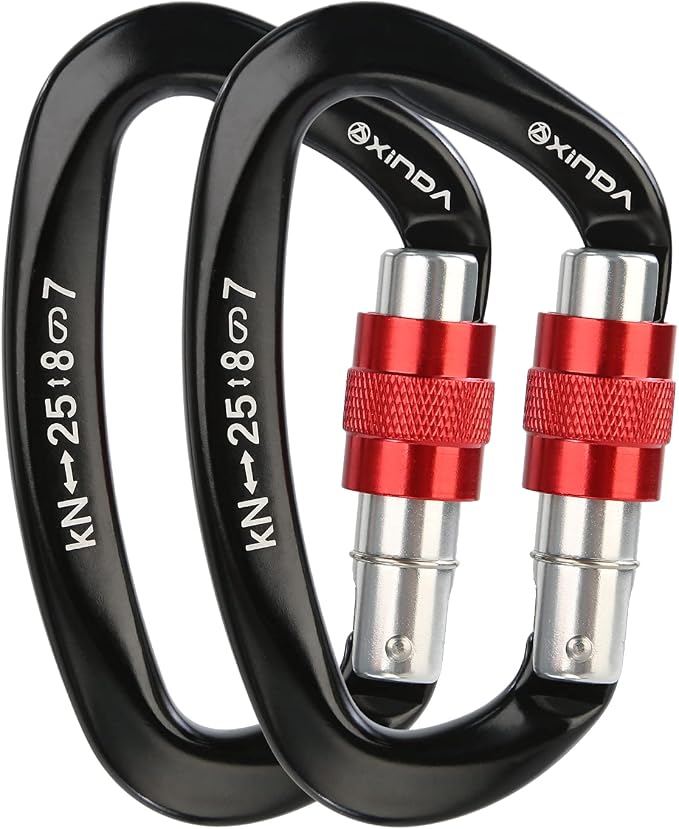 Screwgate Locking Carabiner Clip - Professional Rock Climbing Carabiner Screw Lock,Heavy Duty Carabiners for Climbing,Mountaineer,Hammock,Camping,Outdoor Equipment