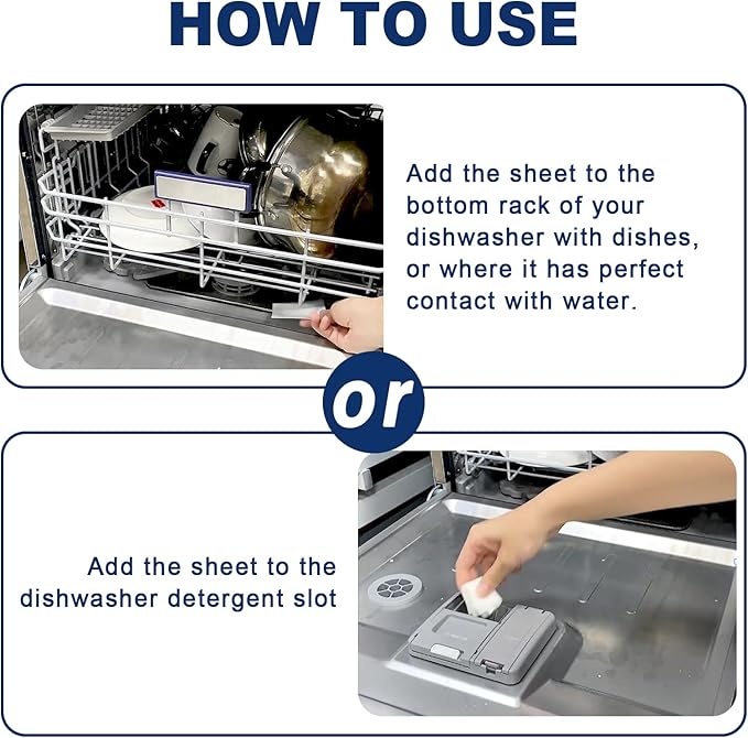 Eco Dishwasher Detergent Sheets Up To 160 Loads, Unscented Plastic Free Dishwashing Soap Strips With High Efficient Solid Enzyme, Leaving Dishes Sparkling Clean