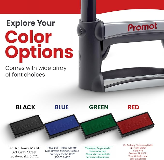 Promot Large Professional Stainless Steel Stainless Steel Self Inking 6 Lines Custom Stamp - Personalized Office Stamp