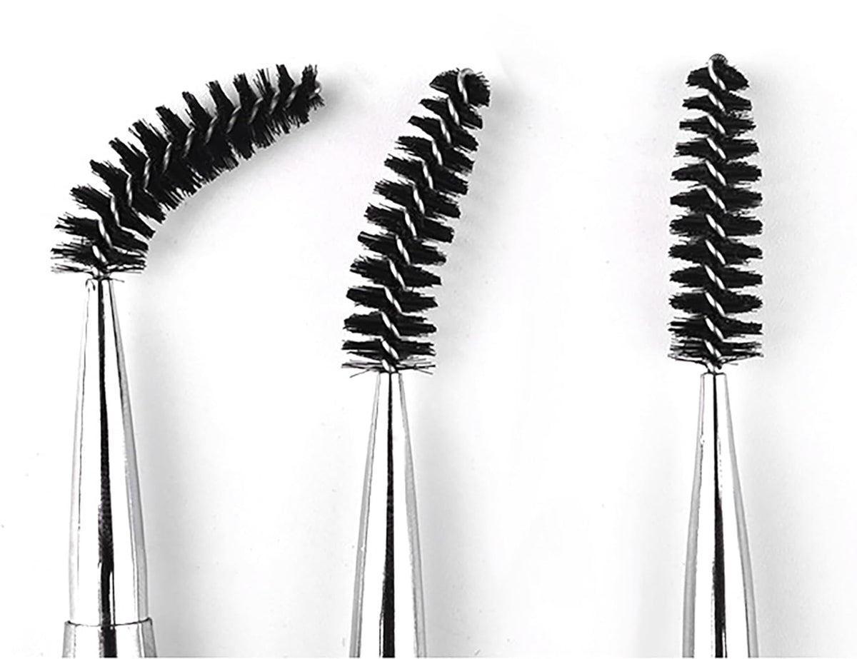 2PCS Mascara Brushes Eyebrow Eyelash Brushes Mascara Wands Spooly Applicators Eye Brushes Portable Cosmetic Brushes with Cap Spoolies Brushes for Eyelash Extensions and Eyebrows, White