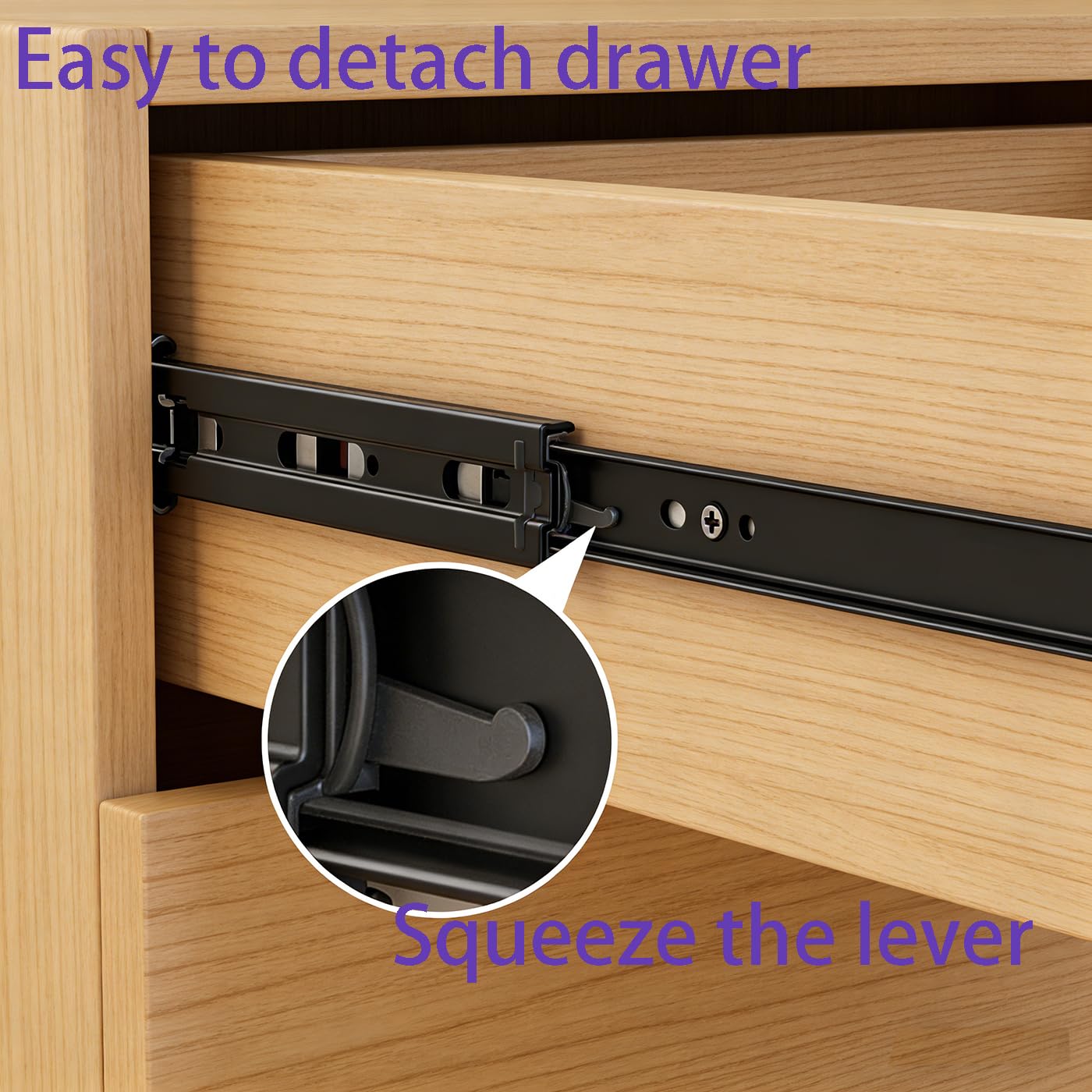 16 Inch Drawer Slides, Soft Close Side Mount, Full Extension Ball Bearing, 100 LB Heavy Duty, Smooth & Quiet, for Bathroom Vanity, Kitchen Cabinets, Nightstand & Desk Drawers (10 Pairs)