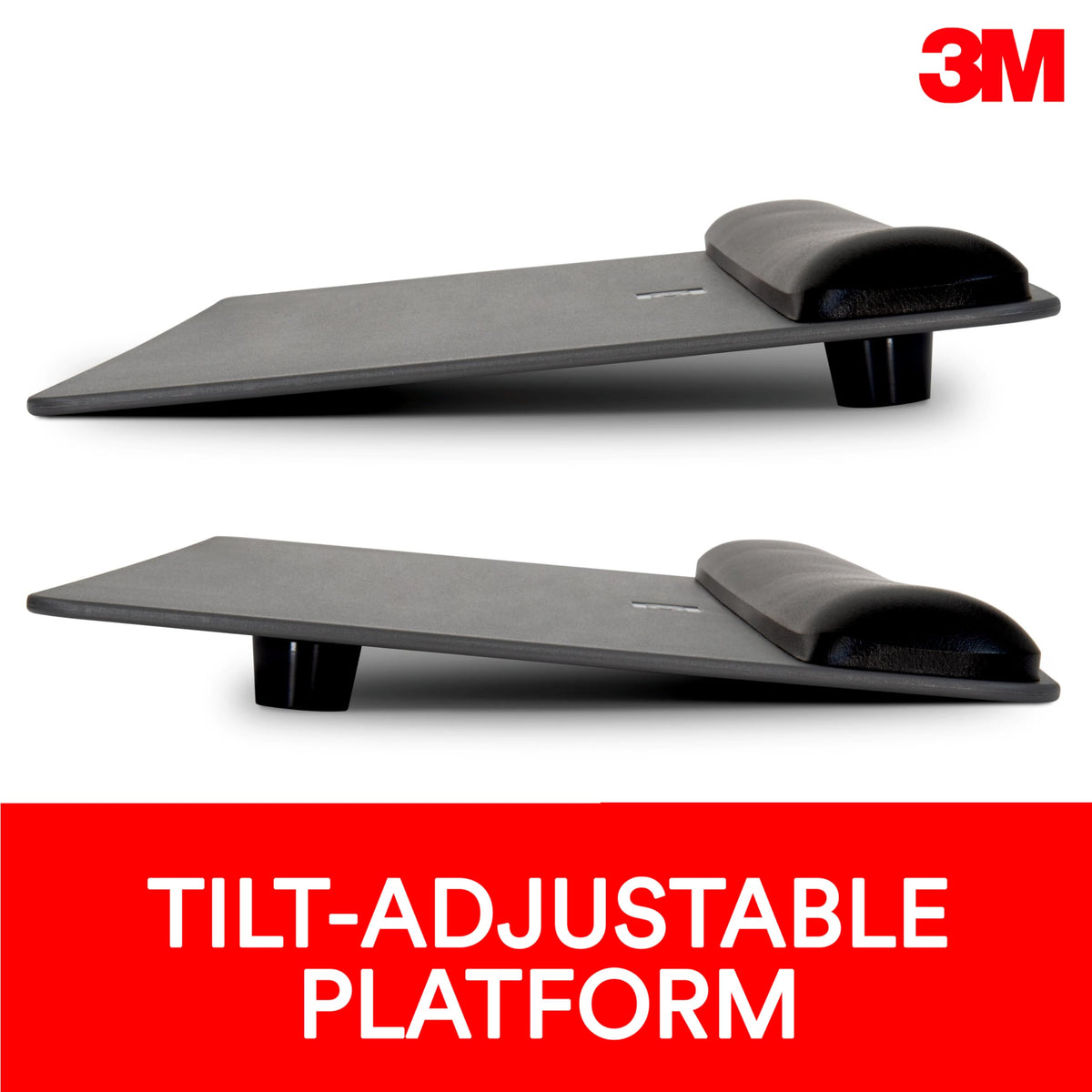 3M Gel Wrist Rest for Keyboard and Mouse with Tilt-Adjustable Platform, Precise Mouse Pad, 25.5 in x 10.6 in, Black (WR422LE)