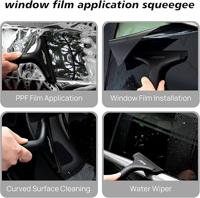 NEWISHTOOL Bathroom Shower Squeegee 5.9 Inch Soft Silicone Blade for Shower Glass Door Mirrors, Car Windshield, Kitchen Countertops Cleaning and Water Removal with Hanging Hole