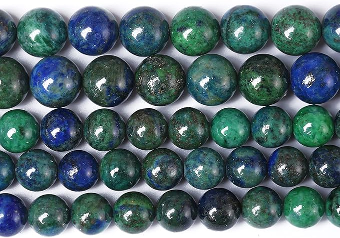 10MM 38PCS Natural Stone Lapis Chrysocolla Loose Beads for Jewelry Making DIY Bracelet