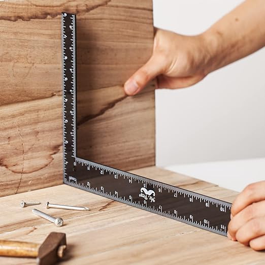Mr. Pen- Carpenter Square, Framing Square, 8 inch x 12 inch , Carpenters Square , Right Angle Ruler, Framing Tools, L Shape Ruler, Metal Square, Steel Square