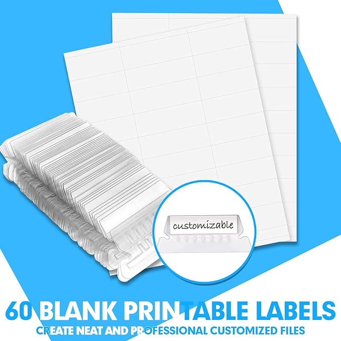 HERKKA Extra Capacity Hanging File Folders, 60 Pack Reinforced Letter Size Hanging Folders with Heavy Duty 2 Inch Expansion, Designed for Bulky Files, Medical Charts, 12 Assorted Colors