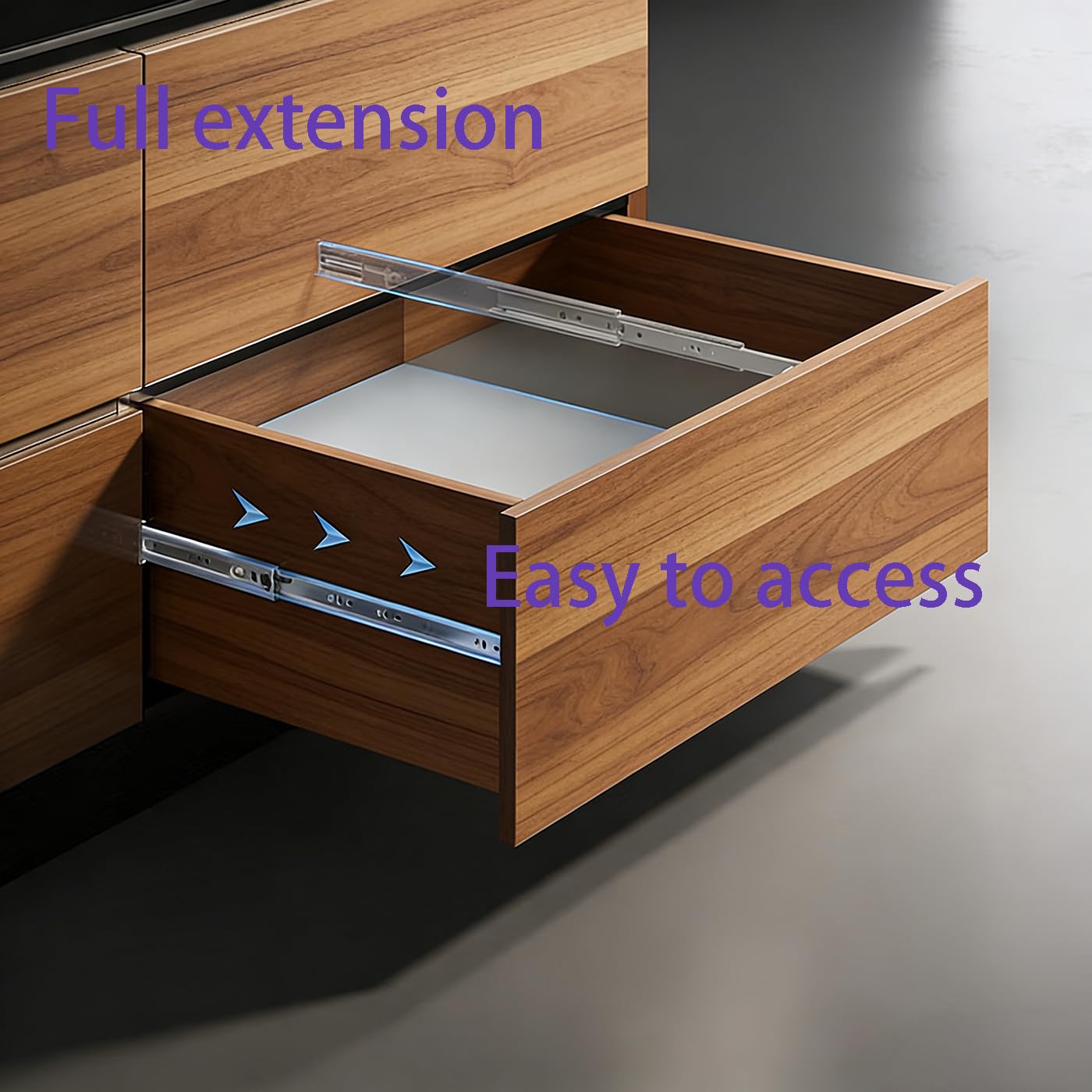 16 Inch Drawer Slides, Soft Close Side Mount, Full Extension Ball Bearing, 100 LB Heavy Duty, Smooth & Quiet, for Bathroom Vanity, Kitchen Cabinets, Nightstand & Desk Drawers (10 Pairs)