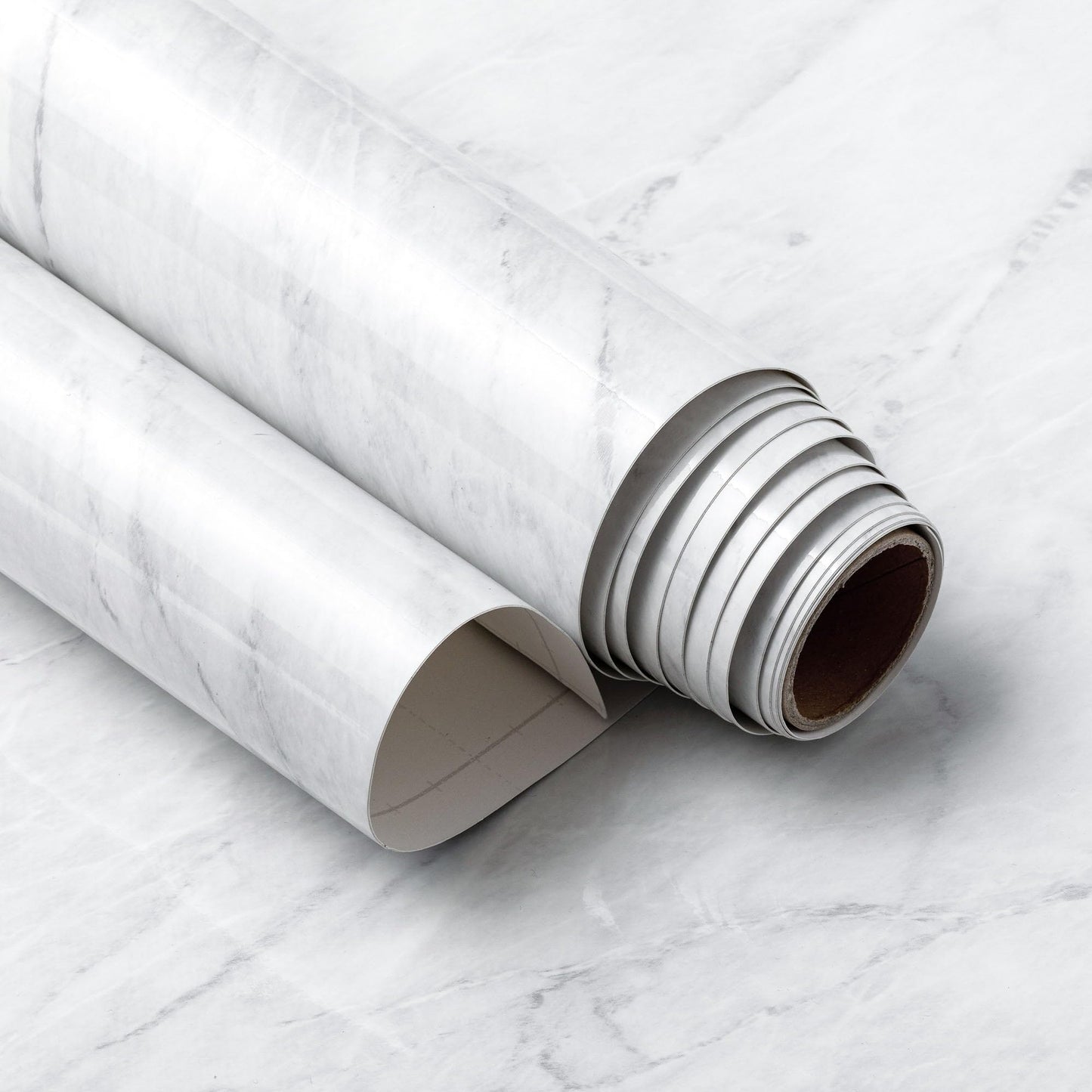 Very Berry Sticker Marble Contact Paper (White, 39" x 118", 1 Pack) Premium Peel and Stick Wallpaper for Countertop, Bathroom Vanities & Cabinets, Renter Friendly, Waterproof Vinyl
