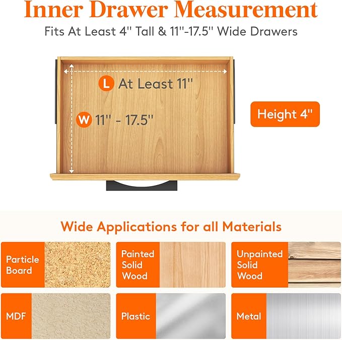 Lifewit 12 Pack Drawer Dividers 4" High,11-17" Adjustable Dresser Drawer Organizers for Clothes, Expandable Dresser Separators in Bedroom/Bathroom/Kitchen/Vanity/Office Organization and Storage, White