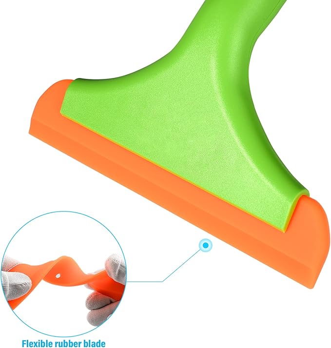 Gomake Small Silicone Squeegee Window Shower Squeegee Tool,Auto Water Blade for Car Windshield, Window, Mirror, Glass Door,Bathroom