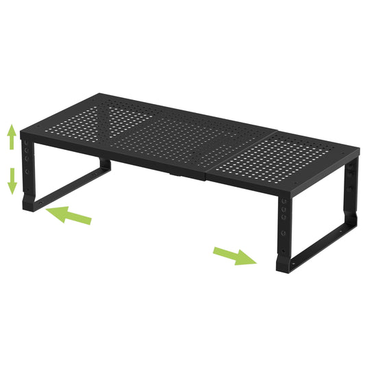 Jojocross Expandable Adjustable Stackable Kitchen Organizer, Spice Rack,Metal Pantry Storage Shelves Racks,Counter Shelf for Cabinets, Countertop, Cupboard(1 Pack/Large/Black)
