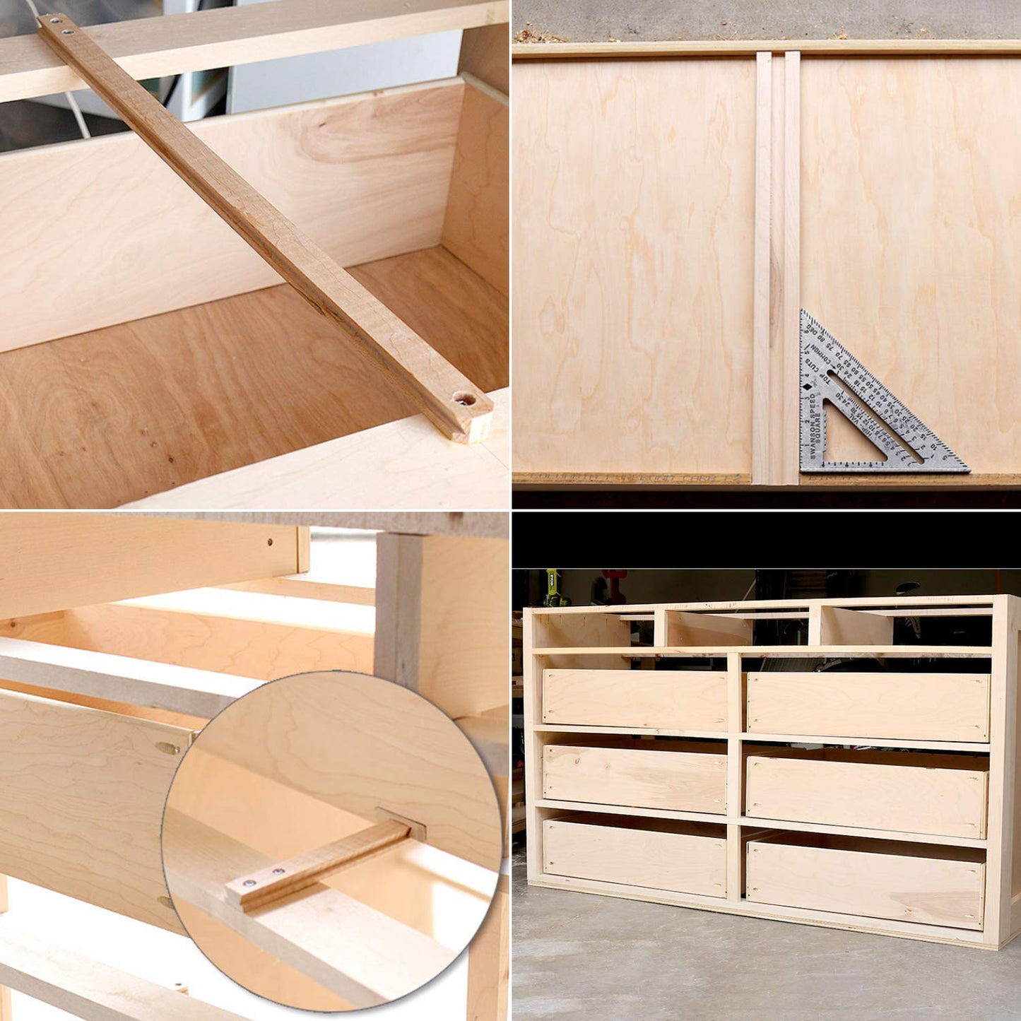 2 PCS Wax Coated 18 Inches Wood Drawer Slide, Classic Traditional Wood Center Guide Track