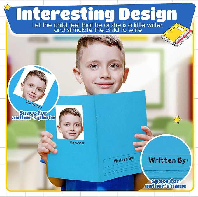 Henoyso 24 Pcs Primary Composition Notebook K-2 9 3/4 x 7 1/2 Inch Primary Journal, Back to School Supplies, Bulk Blank Writing Book for Kid to Write Draw Journal 60 Page Notebooks (Mixed Color)