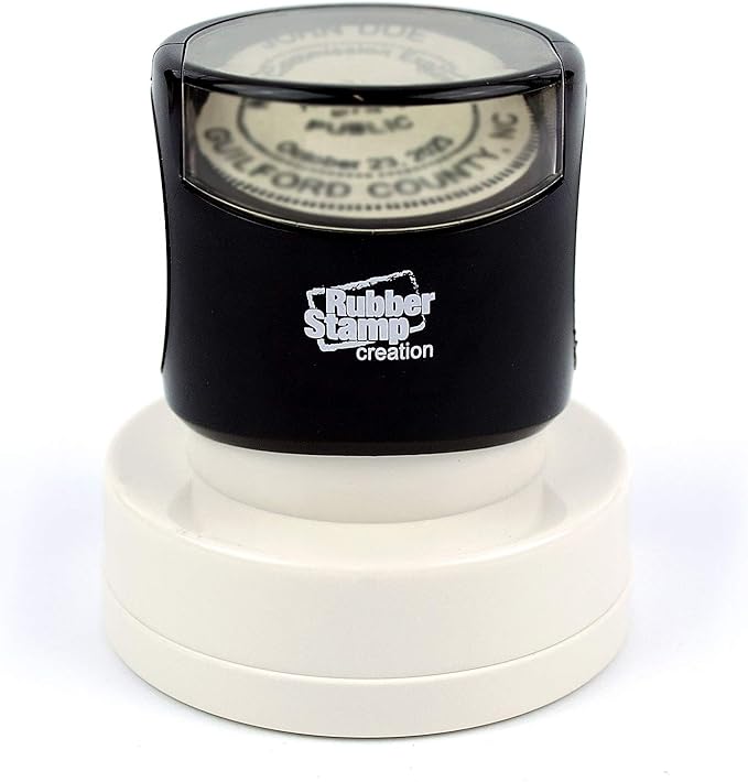 MaxMark Round Notary Pre-Inked Stamp for State of North Carolina
