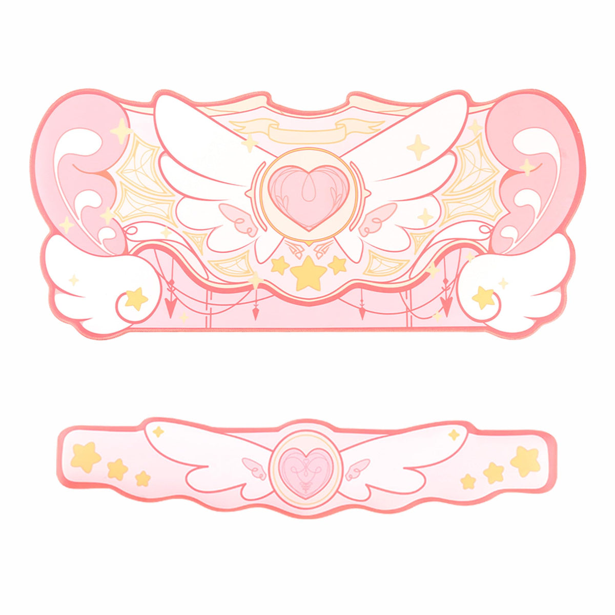 GeekShare Kawaii Mouse Pad Wrist Rest Support Set - Non-Slip Rubber Base Desk Mat and Memory Foam Wrist Rest for Keyboard and Mouse,Perfect for Gaming,or Home Office Work - Star Wings Series