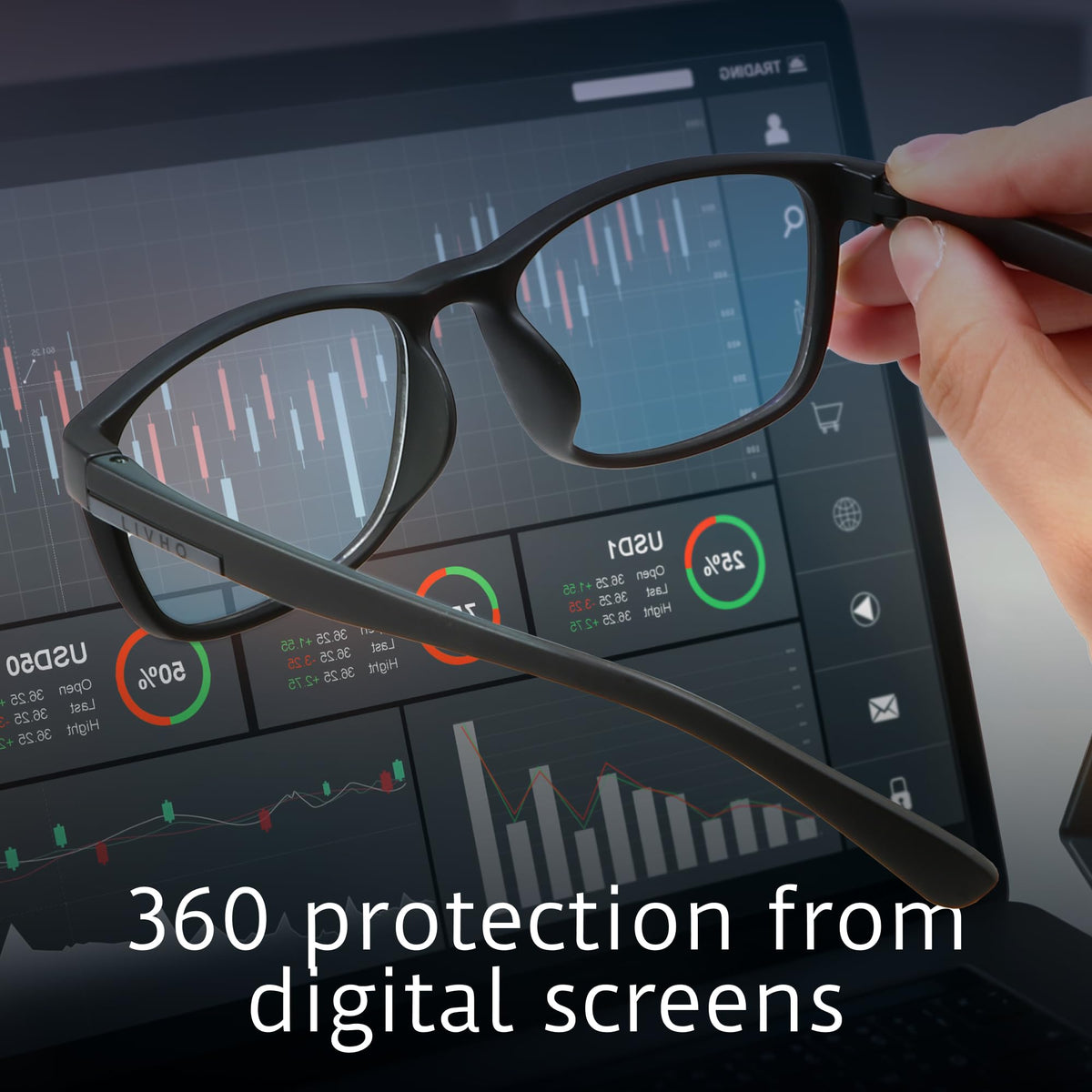 Anti Blue Light Glasses Men, Mens Blue Light Glasses With UV400 Protection, Fake Glasses For Computer Eye Strain