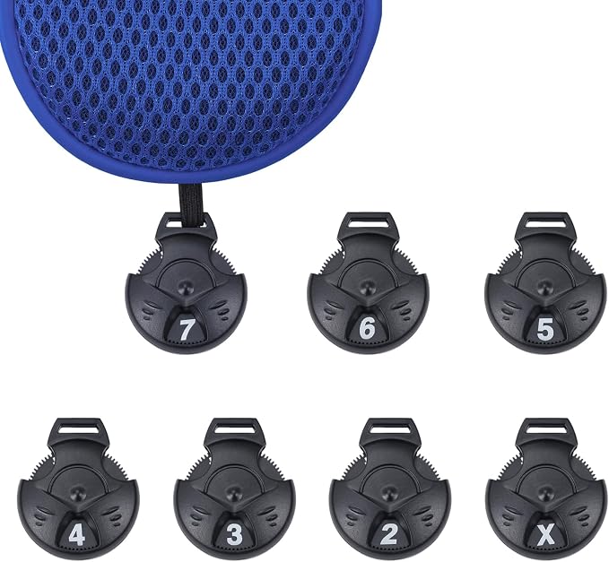 Andux 4pcs Long Neck Golf Hybrid Club Head Covers Dial No. Tag CTMT-02 | Mesh Breathable material | all the Same Size | Coloured Piping | Pull-On Closure