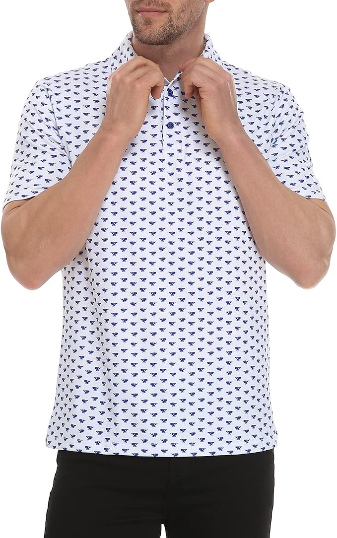 LRD Golf Shirts for Men UPF 50 Moisture Wicking Short Sleeve Polo Shirt