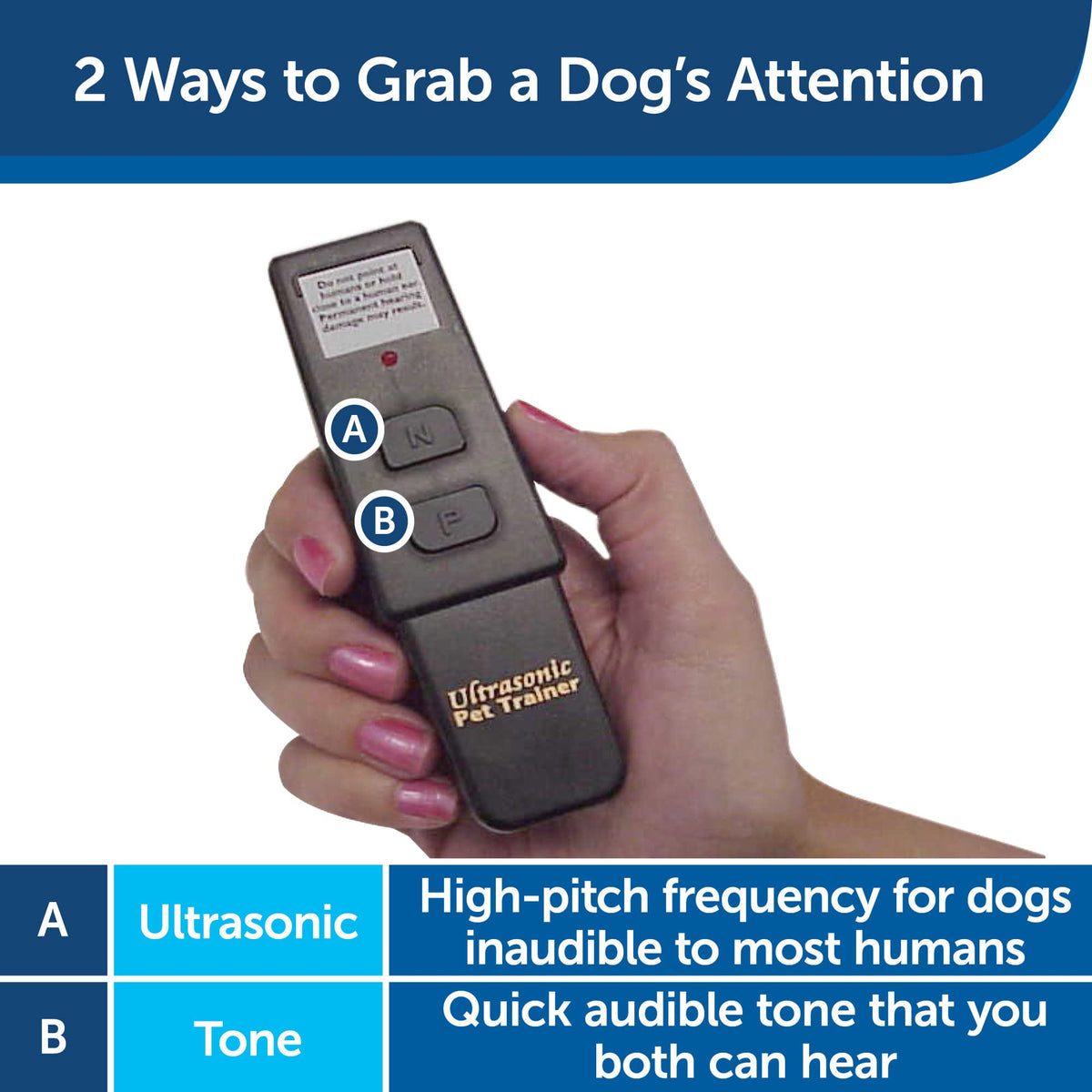 PetSafe, Collarless Ultrasonic Remote Trainer, Two Tone, Safe, Anti Bark, Black