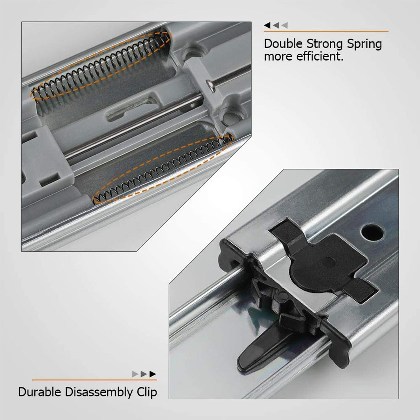 LONTAN 5 Pairs 22 Inch Soft Close Drawer Slides Side Mount Heavy Duty Cabinet Drawer Glides Ball Bearing Full Extension Kitchen Cabinet Rails 100 LB Capacity