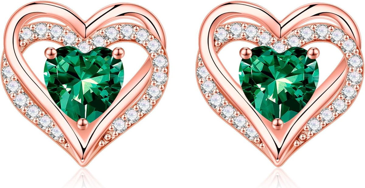 Iefil Valentine Day Gifts for Her - 925 Sterling Silver Heart Stud Earrings Birthday Gifts for Women