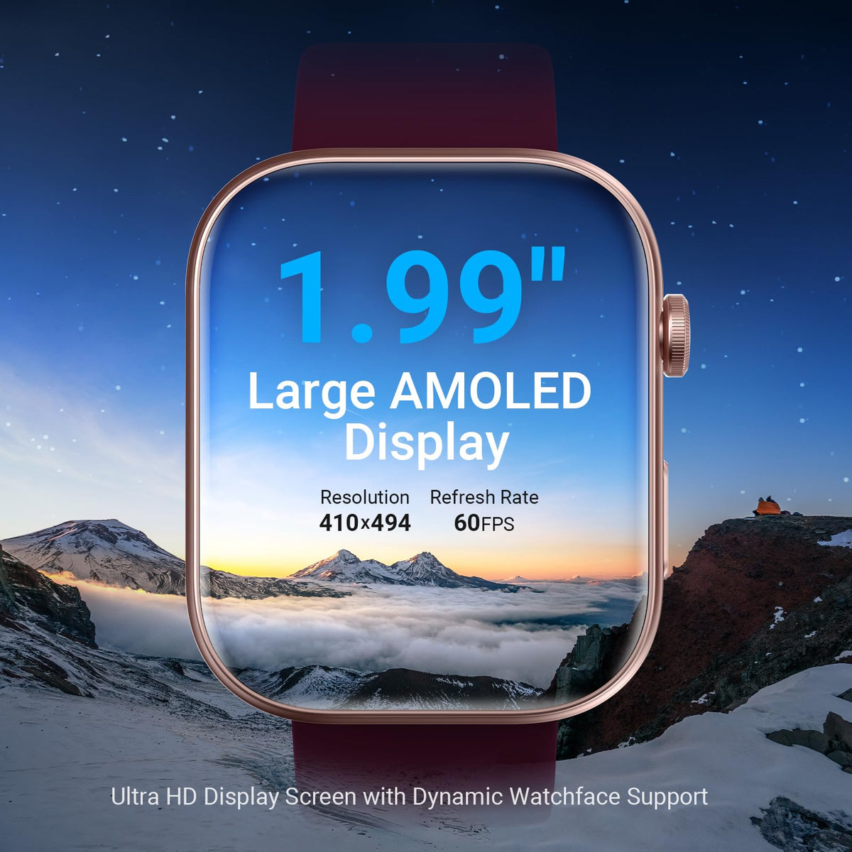 Smart Watches for Women Men, 1.99”Large AMOLED Screen Fitness Tracker Watch with AI Voice, Bluetooth Call, Heart Rate/SpO2/Sleep Monitor, 3ATM Waterproof, 12 Days Battery, 105 Sport Modes