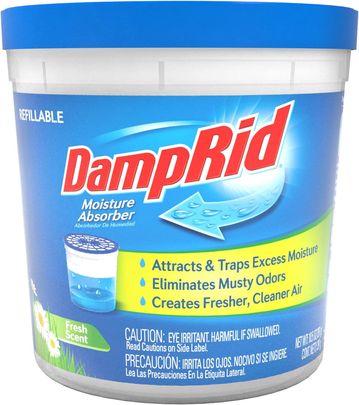 DampRid Fresh Scent Refillable Moisture Absorber - 10.5oz cup â Traps Moisture for Fresher, Cleaner Air