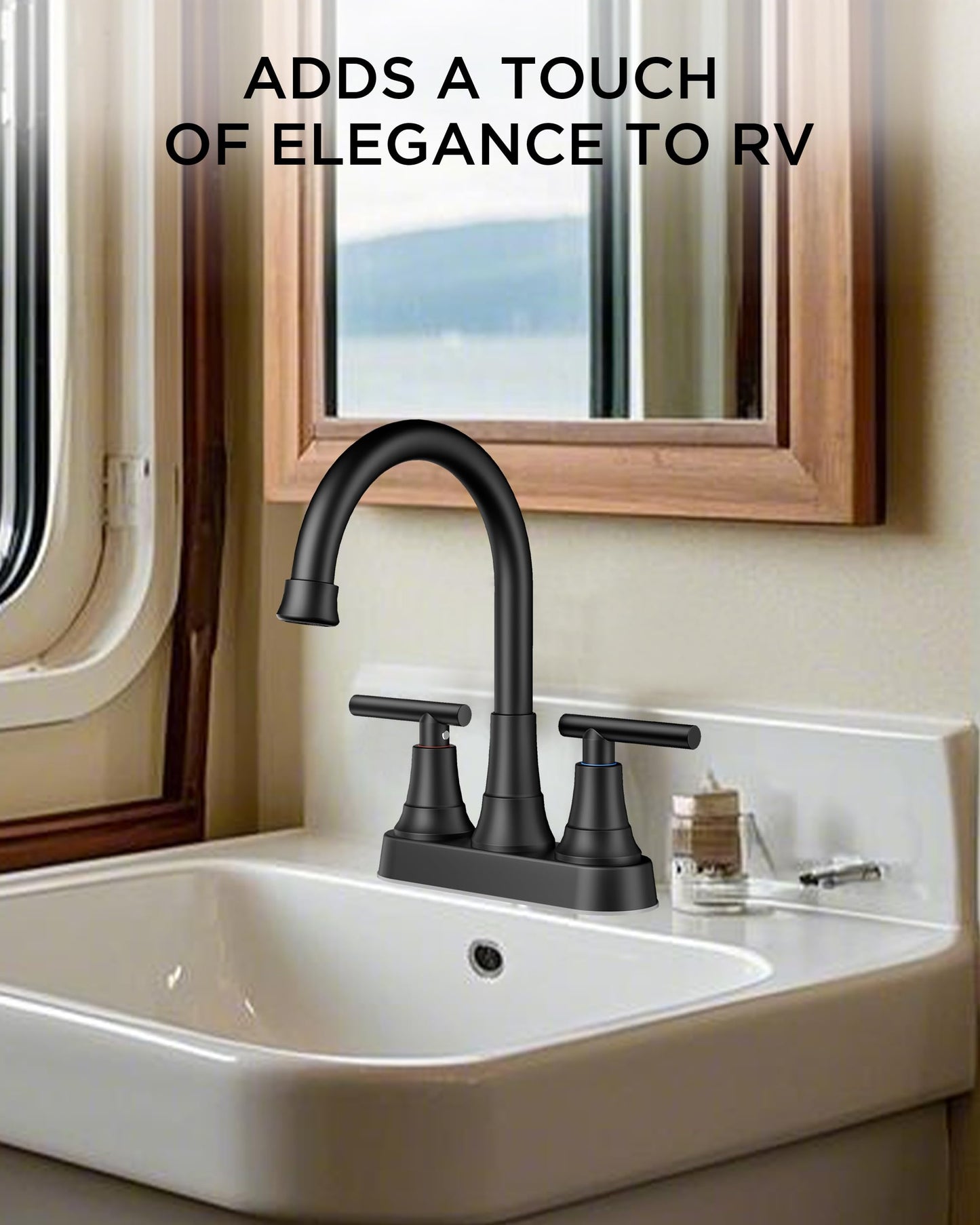 FORIOUS Matte Black Bathroom Faucets, 4 Inch Centerset Bathroom Sink Faucet 2 or 3 Hole with Pop up Drain and cUPC Hose, Two Handles Control, 360° spout for Restroom,Vanity, RV