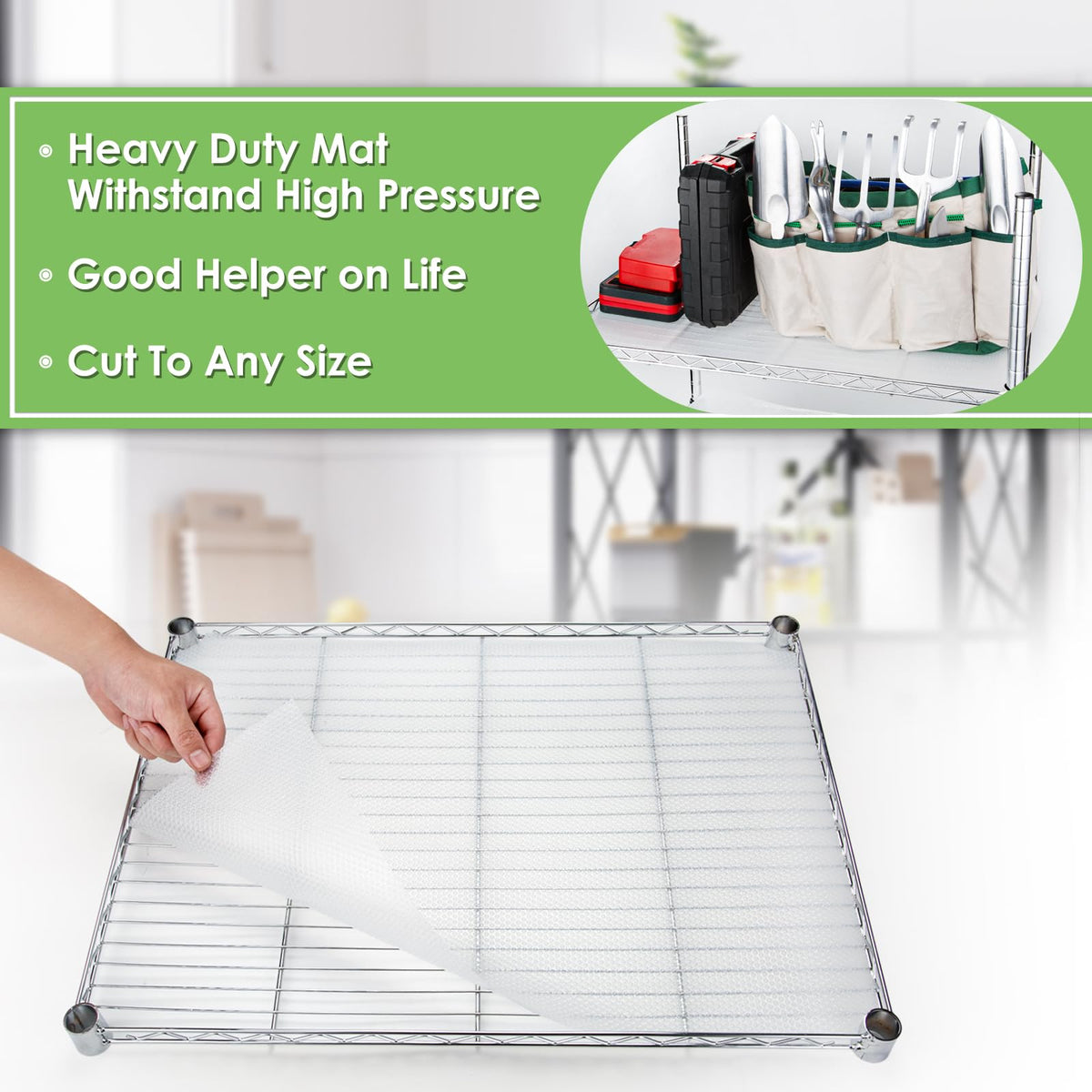 AMZABBY Wire Shelf Liner 12x197'' Clear Shelf Liner Kitchen,Cabinets,Drawer Liner, Cupboard, Under Sink, Pantry,Non-Adhesive Liner,Stain-Proof Shelf,1.2mm Thicken/Waterproof/Anti-Slip Liners