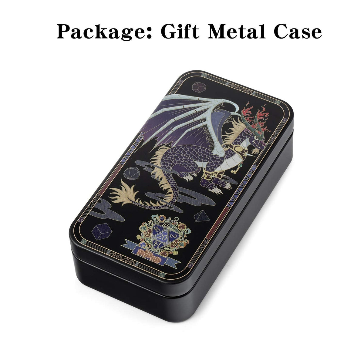 D&D Metal Dice Set, DNDND 7PCS Metallic Ancient Copper Dice with Metal Case for DND Dungeons and Dragons Table Games Roly Playing Rolling