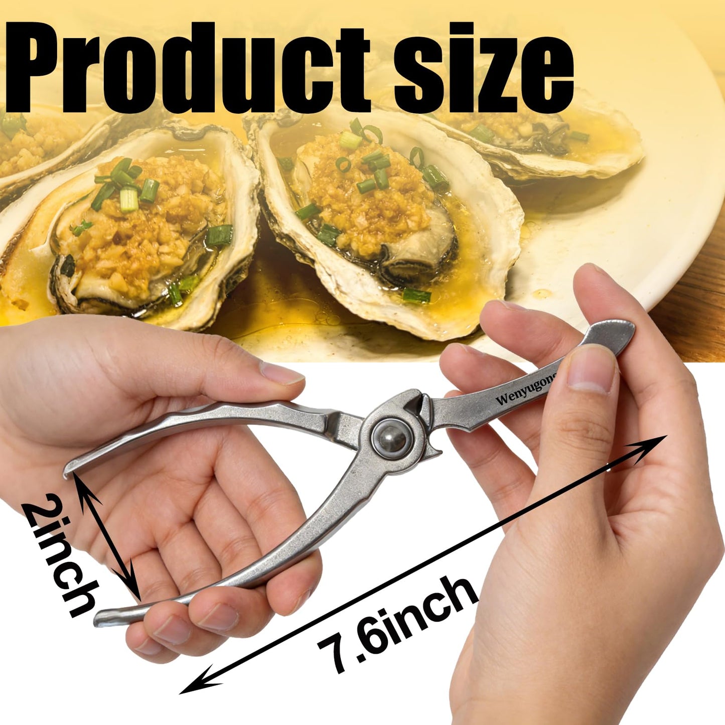 Wenyugongju Oyster Shucking Knife Stainless Steel Oyster Opener Oyster Cutter Seafood Opener for Kitchen Seafood Tool Seafood Opener Kit Tools Gift
