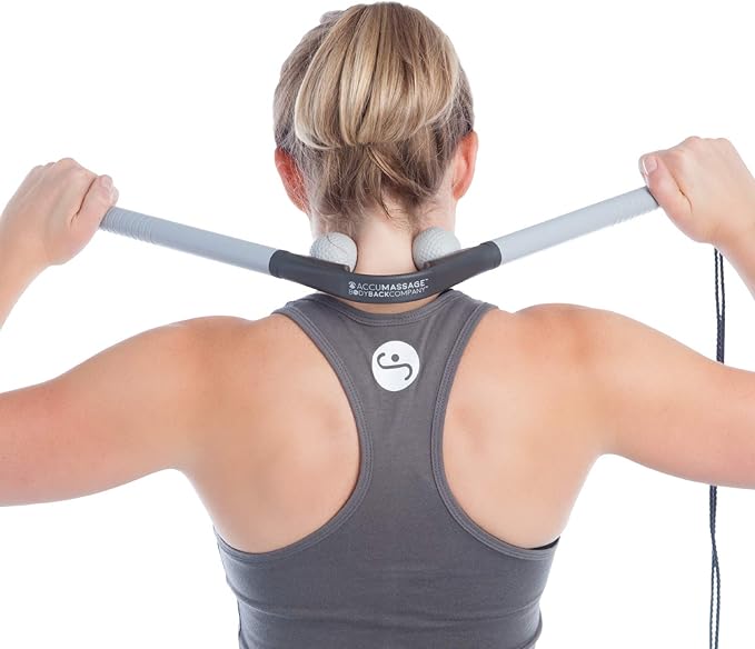 Body Back AccuMassage FSA Eligible - Dual Pressure Point Massage Tool & Massage Hammer - 2 in 1 Design - Shiatsu Neck Massager Tool, Golf Ball Percussion Massager for Deep Tissue Pain Relief