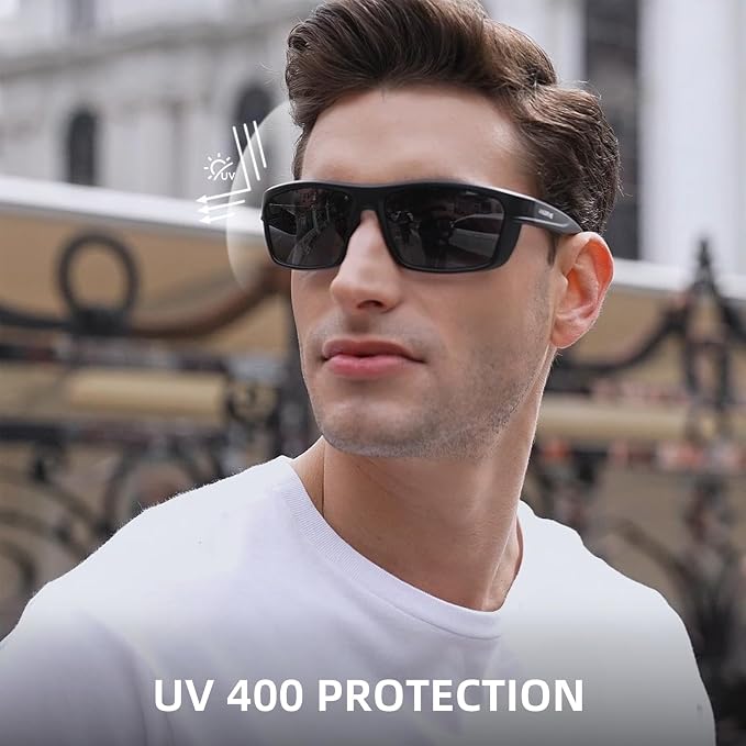 Missfive Premium Bifocal Reading Sunglasses Men Lightweight Wrap Around Design Sun Readers, UV Protection, TR90 Frame Sports/Outdoor/Driving, 3.0x